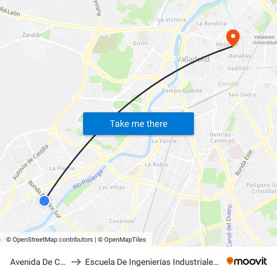 Avenida De Colón,132 to Escuela De Ingenierías Industriales (Sede Mergelina) map