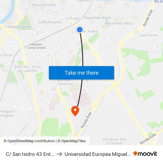 C/ San Isidro 43 Entrada Túnel to Universidad Europea Miguel De Cervantes map