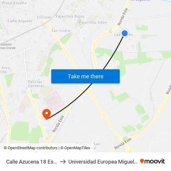 Calle Azucena 18 Esquina Dalia to Universidad Europea Miguel De Cervantes map