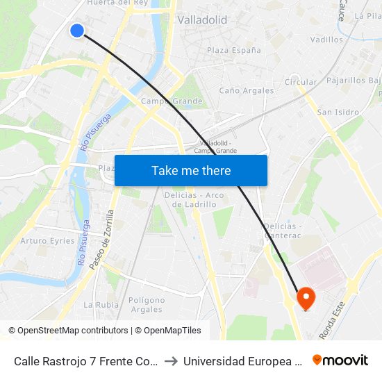 Calle Rastrojo 7 Frente Colegio Giner De Los Ríos to Universidad Europea Miguel De Cervantes map