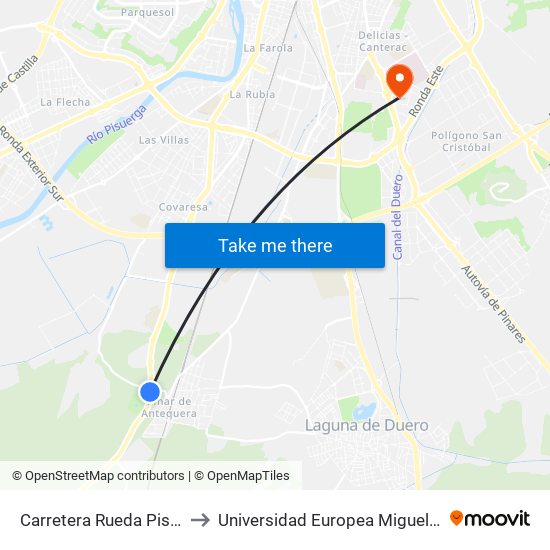 Carretera Rueda Piscinas Fasa to Universidad Europea Miguel De Cervantes map