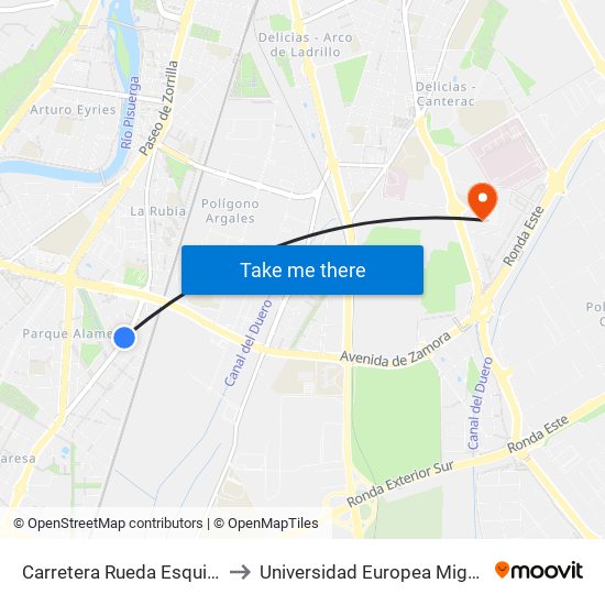 Carretera Rueda Esquina Vega Sicilia to Universidad Europea Miguel De Cervantes map