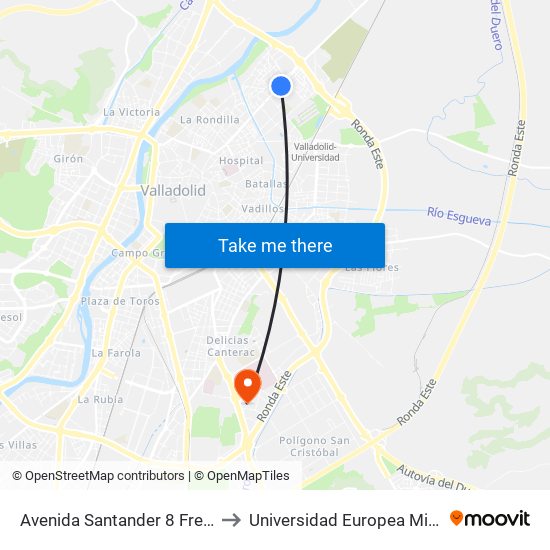 Avenida Santander 8 Frente Barrio España to Universidad Europea Miguel De Cervantes map
