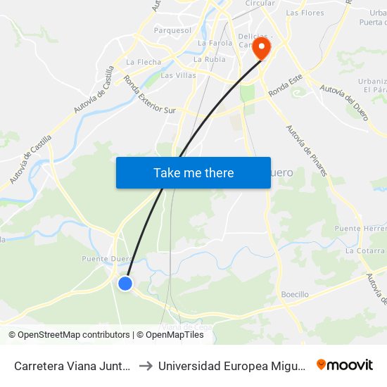 Carretera Viana Junto A Pinarillo. to Universidad Europea Miguel De Cervantes map
