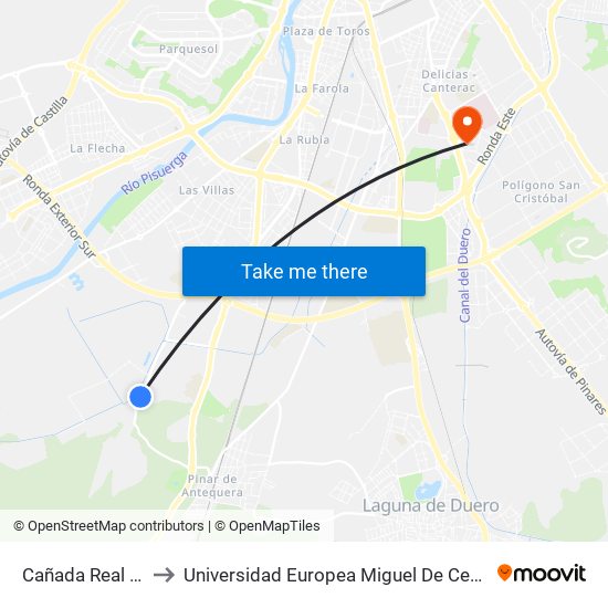 Cañada Real 560 to Universidad Europea Miguel De Cervantes map