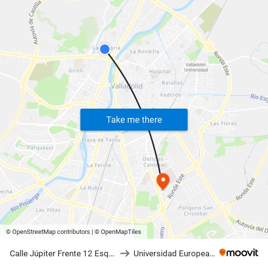 Calle Júpiter Frente 12  Esquina Comuneros De Castilla to Universidad Europea Miguel De Cervantes map