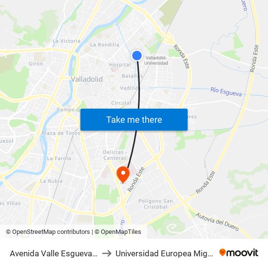 Avenida Valle Esgueva 6 Económicas to Universidad Europea Miguel De Cervantes map