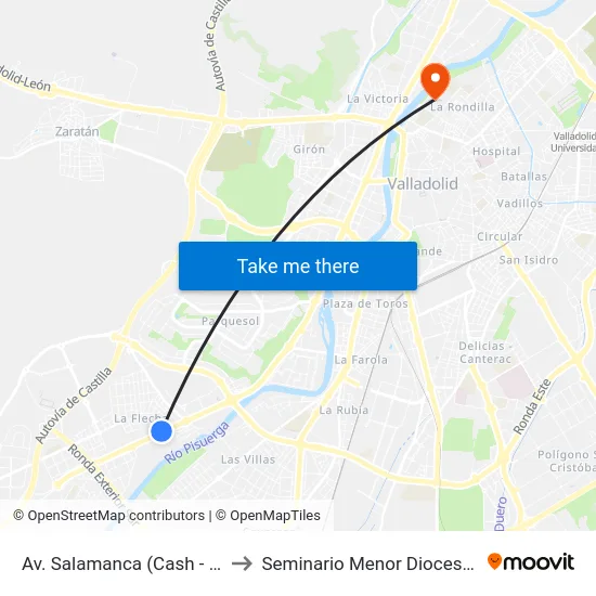Av. Salamanca (Cash - Ifa) to Seminario Menor Diocesano map