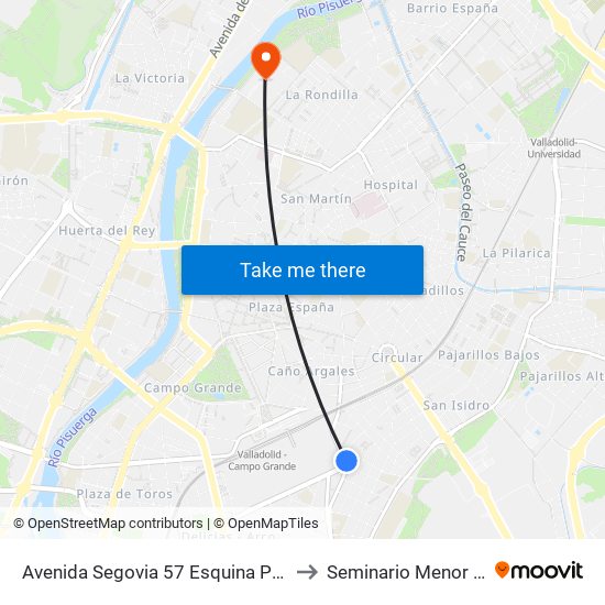 Avenida Segovia 57 Esquina Paseo San Vicente to Seminario Menor Diocesano map
