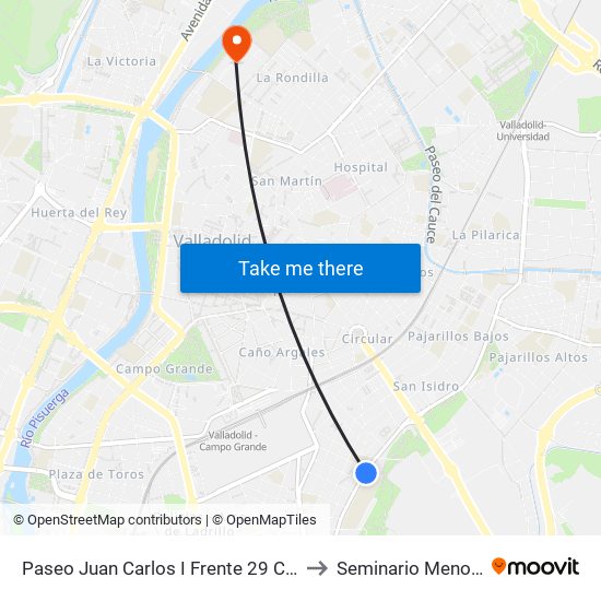 Paseo Juan Carlos I Frente 29 Colegio Pablo Picasso to Seminario Menor Diocesano map