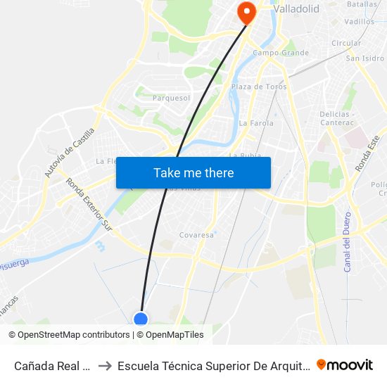 Cañada Real 560 to Escuela Técnica Superior De Arquitectura map