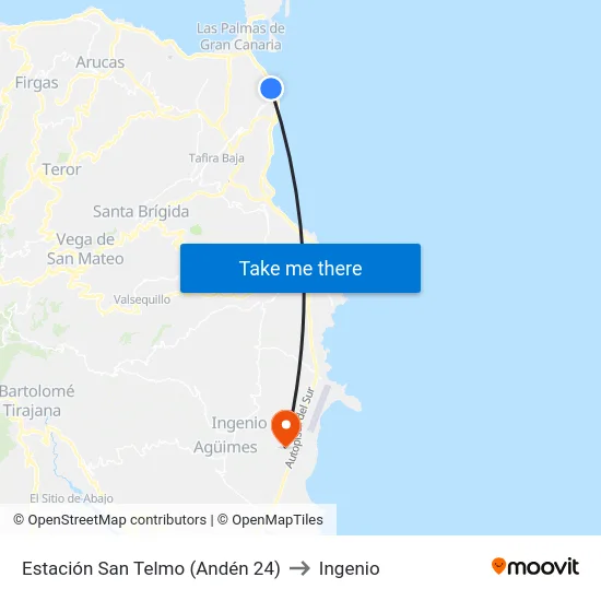 Estación San Telmo (Andén 24) to Ingenio map