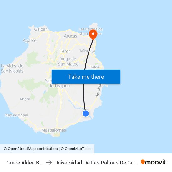 Cruce Aldea Blanca to Universidad De Las Palmas De Gran Canaria map