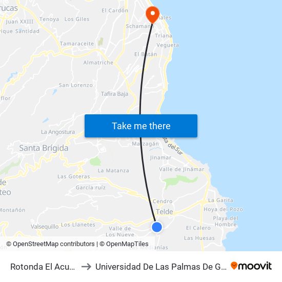 Rotonda El Acueducto to Universidad De Las Palmas De Gran Canaria map