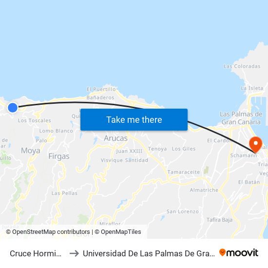 Cruce Hormiguero to Universidad De Las Palmas De Gran Canaria map