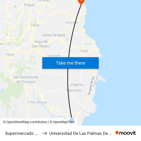Supermercado Doctoral to Universidad De Las Palmas De Gran Canaria map