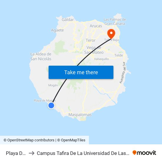 Playa Del Cura to Campus Tafira De La Universidad De Las Palmas De Gran Canaria map