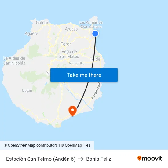Estación San Telmo (Andén 6) to Bahia Feliz map