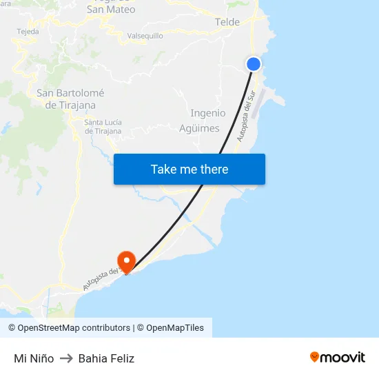 Mi Niño to Bahia Feliz map