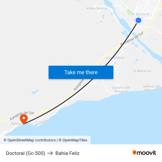 Doctoral (Gc-500) to Bahia Feliz map