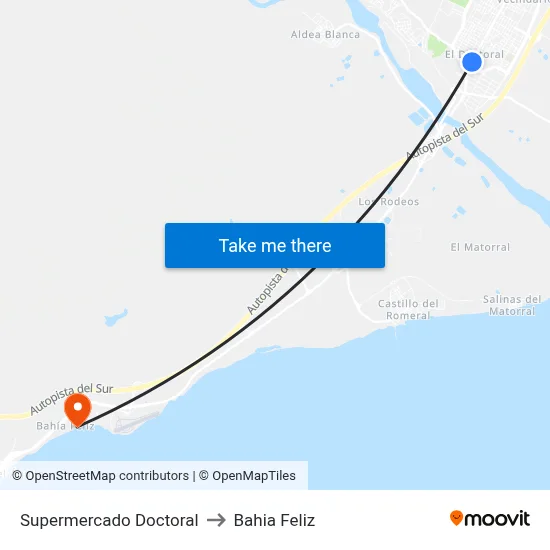 Supermercado Doctoral to Bahia Feliz map
