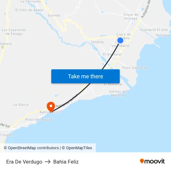 Era De Verdugo to Bahia Feliz map