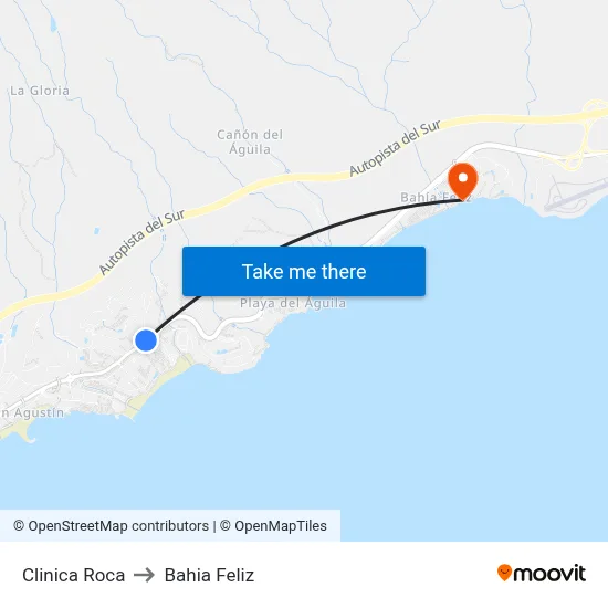 Clinica Roca to Bahia Feliz map