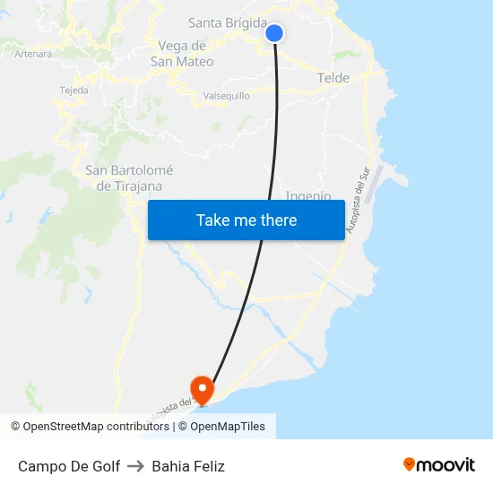 Campo De Golf to Bahia Feliz map