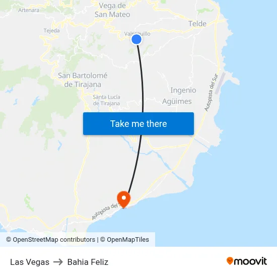 Las Vegas to Bahia Feliz map