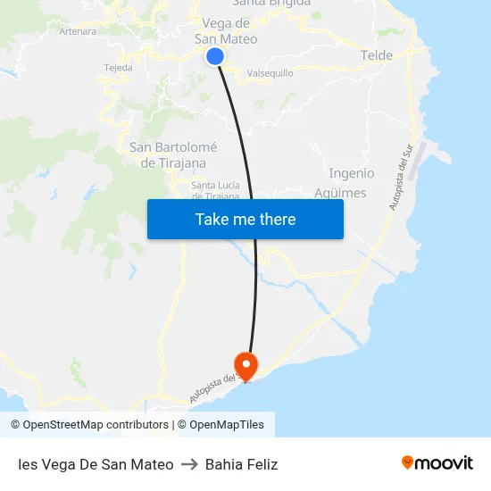 Ies Vega De San Mateo to Bahia Feliz map