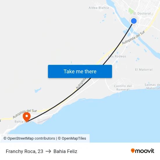 Franchy Roca, 23 to Bahia Feliz map