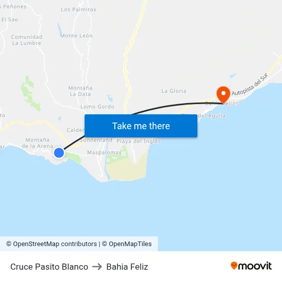 Cruce Pasito Blanco to Bahia Feliz map