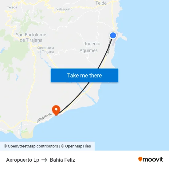 Aeropuerto Lp to Bahia Feliz map