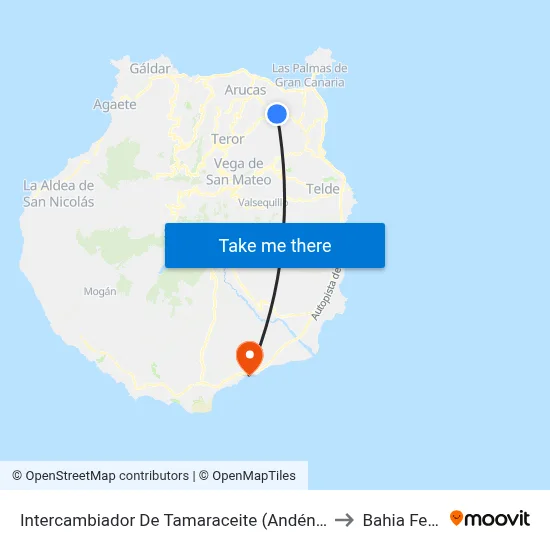 Intercambiador De Tamaraceite (Andén 1) to Bahia Feliz map