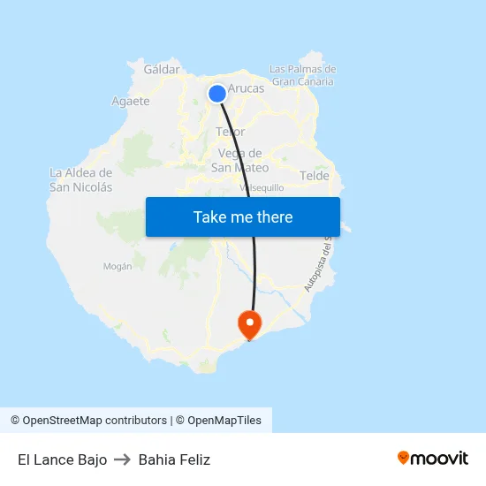 El Lance Bajo to Bahia Feliz map