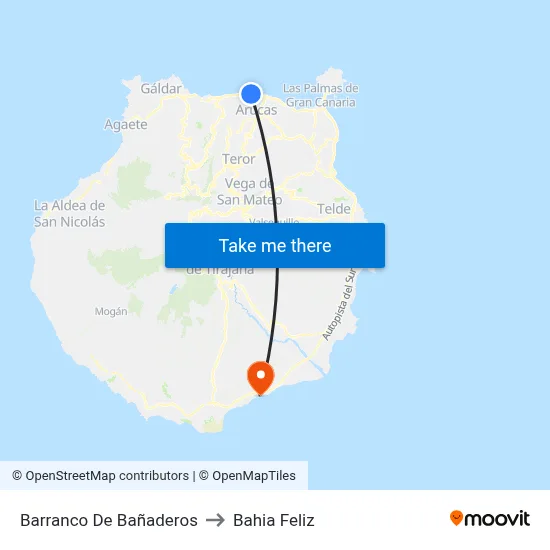 Barranco De Bañaderos to Bahia Feliz map