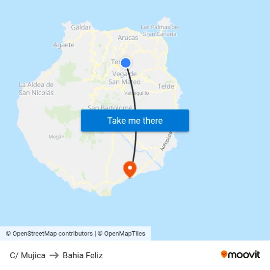 C/ Mujica to Bahia Feliz map