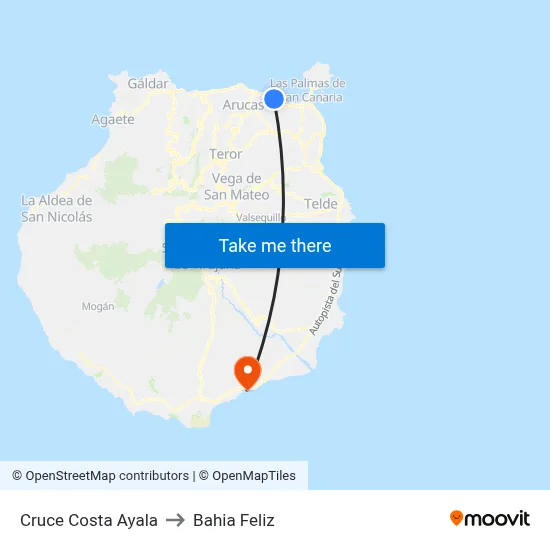 Cruce Costa Ayala to Bahia Feliz map