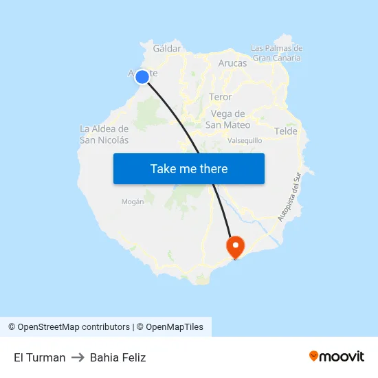 El Turman to Bahia Feliz map