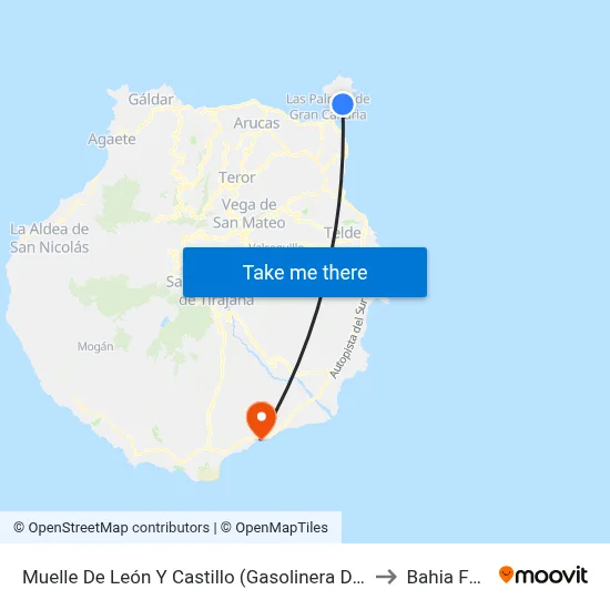 Muelle De León Y Castillo (Gasolinera De Bp) to Bahia Feliz map