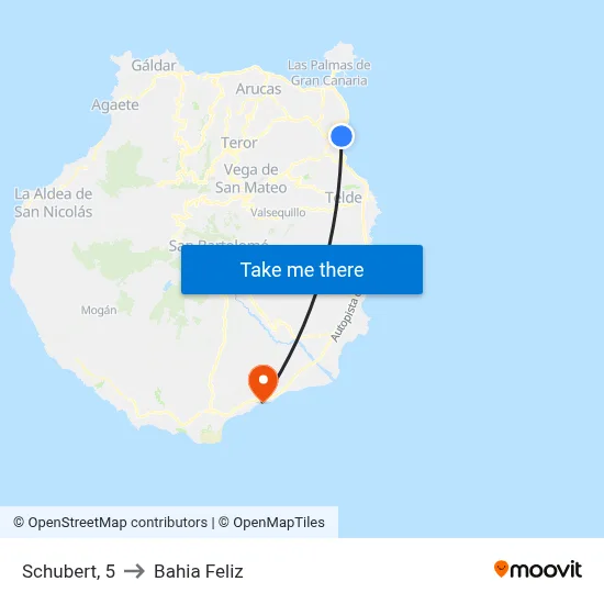 Schubert, 5 to Bahia Feliz map