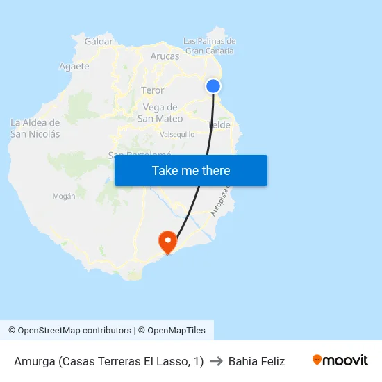 Amurga (Casas Terreras El Lasso, 1) to Bahia Feliz map