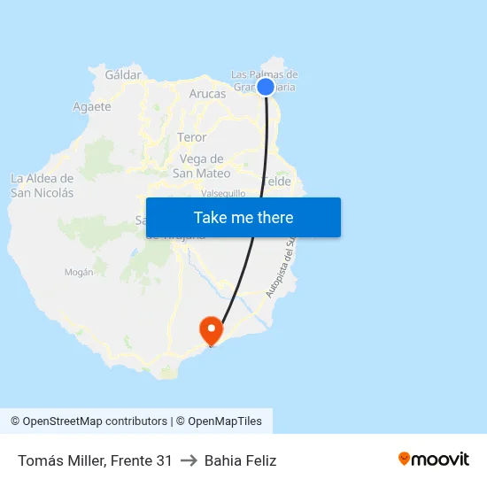 Tomás Miller, Frente 31 to Bahia Feliz map
