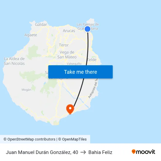 Juan Manuel Durán González, 40 to Bahia Feliz map
