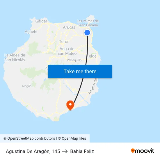 Agustina De Aragón, 145 to Bahia Feliz map