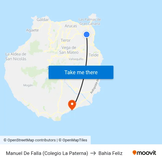 Manuel De Falla (Colegio La Paterna) to Bahia Feliz map