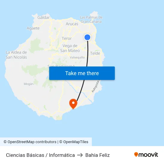 Ciencias Básicas / Informática to Bahia Feliz map