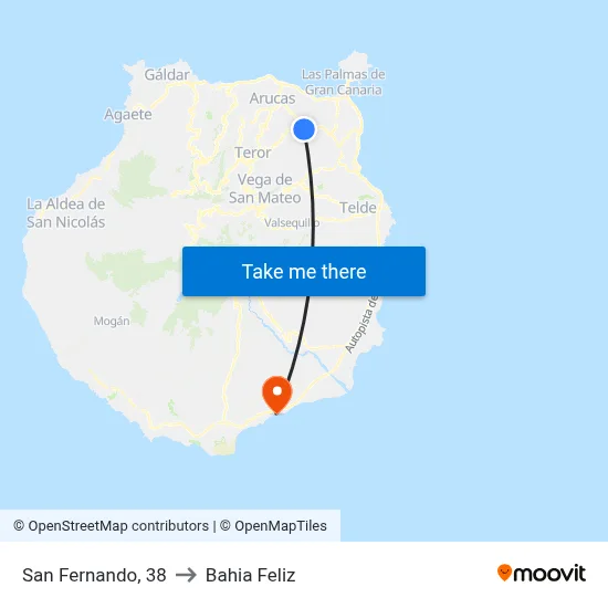 San Fernando, 38 to Bahia Feliz map