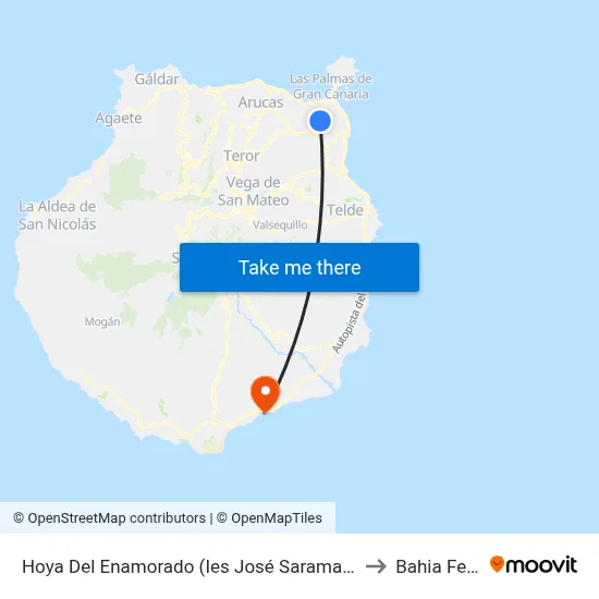 Hoya Del Enamorado (Ies José Saramago) to Bahia Feliz map