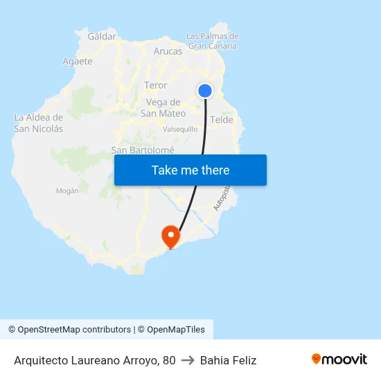 Arquitecto Laureano Arroyo, 80 to Bahia Feliz map